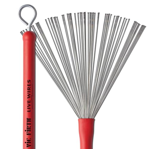 Vic Firth Live Wires Brush - Retractable - Red Handle