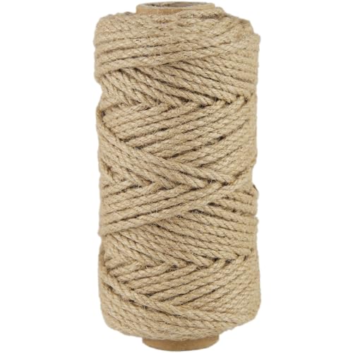 Natürliche Juteschnur 5 mm, 50 m Hanfseil Juteseil Jutekordel für Bastelarbeiten Pflanzen, Garten, Handgefertigte Kunstwerke, Dekoration, Verpackung und Heimdekoration Jute Schnur for DIY (5 mm)