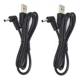 DZYDZR 2 Stück 5V USB auf DC 5V Power Kabel – USB A 1,35mm/3,5mm L-Typ-Jack Adapterkabel 1m / 3ft Schwarz