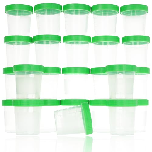 Horn Medical Urinbecher/Probenbecher mit Schraubverschluss 125ml Fassungsvermögen, Maßtabelle bis 100ml/3oz, beschriftbar (25)