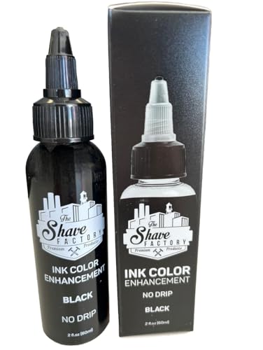 The Shave Factory Ink Color Enhancement No Drip - Black Color for Bart & Contours - Water Resistant Haaransatz Füllspray für Airbrush 60g