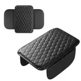 YFaith Auto Armlehnen Polster, Schwarz Mittelkonsole Auto Armlehnenschoner, 30 x 20cm Mittelarmlehne Universal Auto mit 2 Autositz Organizer, Armlehne Abdeckung Schutz für Fahrzeug, SUV, LKW