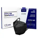 CRAZYCHIC - 10 Stück FFP2 Maske Schwarz Atemschutzmaske - CE EN 149 Schutzmaske 5 Lagen - Staubschutzmaske Mundschutzmaske - Hohe Filtration Maske Hygienisch Einzelverpackt