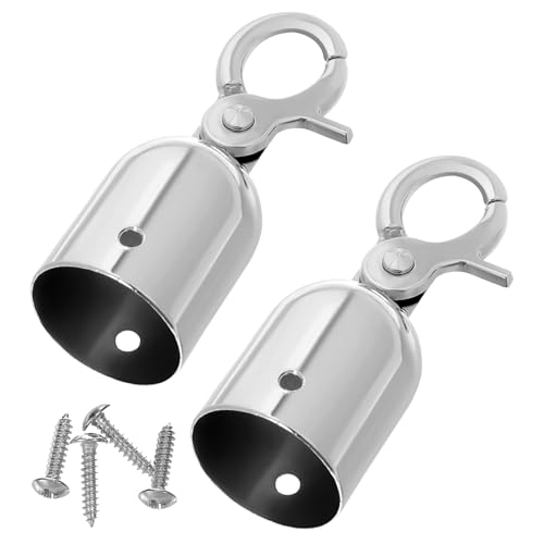 BAZEITFLOW 2 Stück Seilendanschlag Kette Seilklampe Verriegeln Drahtklemme Seil Mit Schlaufenende Haken Für Türhänger Kabelbinder Für Pflanzen Befestigungsklemme Beide Silver Rostfreier Stahl