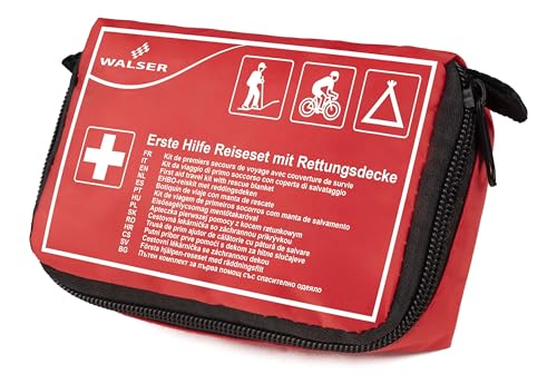 WALSER Premium Mini Erste Hilfe Set 2025, wasserfestes Notfall-Set Outdoor/Camping/Fahrrad, 31-teiliges Reiseapotheke Set, kompaktes Erste Hilfe Set Outdoor, Mini Verbandskasten 2025, First Aid Kit