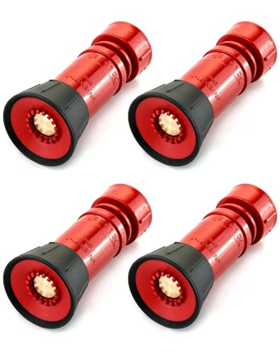 QWORK Feuerschlauchdüse, 2,5 cm, strapazierfähig, NPSH/NPT-Thermoplast, Nebeldüse, Feuerausrüstung, 4 Stück