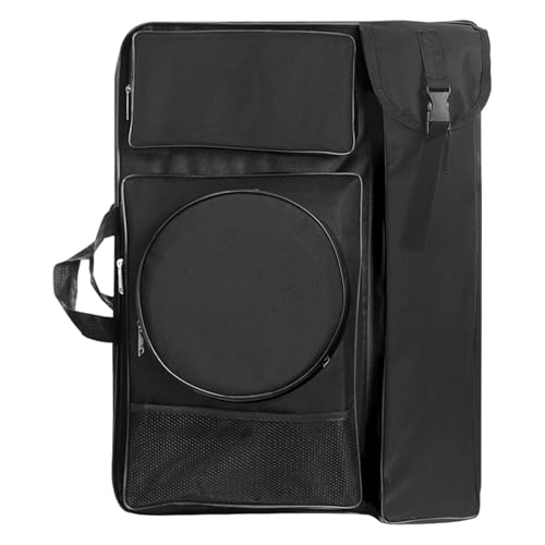 Tasche für Zeichenbedarf | Black Art Rucksack mit großer Kapazität | Tragbare Aufbewahrung von Kunstwerken für Reisen | Idealer Skizzen- und Zeichenset Organizer für Künstler,, Schwarz , Se référer au
