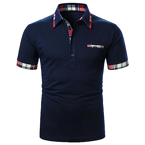 Herren Poloshirt Freizeit Slim Fit Polohemden Brusttasche Golf Polo Kragen Sport Polohemd für Männer Sportsti Poloshirt Herren Sport Poloshirt Herren Schwarz Poloshirt Herren Schwarz 3Er Pack