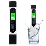 3 in 1 Wasserqualitätstest Meter, LCD Digital Wasserqualität Tester mit Hintergrundbeleuchtung, Genauigkeit TDS EC Wassertester Hoher für Trinkwasser, Pool, Aquarium, Fischteich und Schwimmbad