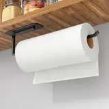 Schwarz Küchenrollenhalter Ohne Bohren - Rollenhalter - Beide Sind Zum Kleben und Bohren Erhältlich - Verbesserter Küchenrolle Aus Aluminium - Haushaltsrollenhalter - Kitchen Paper Holder