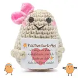 SupreLuck Glücksbringer Positive Kartoffel Pocket Hug Geschenke, Beste Freundin Geschenke für Freundin Kleine Geschenke für Frauen, Creative Knitted Wool Potato Doll mit Positiver Energiekarte