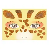 Oblique Unique Sticker Set Giraffe für Gesicht Tiergesicht Aufkleber für Fasching Karneval Geburtstag Kinder Motto Party Halloween