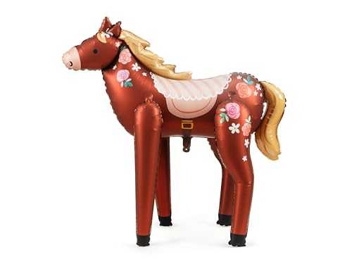XXL Folienballon Pferd süßes Pony Ballon Deko Geburtstag Kindergeburtstag Mädchen Junge Geschenk Kinder Reiter Deko Reiterschule Reiterhof Motto Ballon 100cm