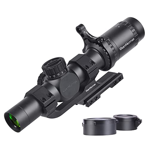 WestHunter Optics HD-S 1.2-6x24 Jagd Zielfernrohr, Second Focal Plane Rifle Scopes, 30mm Taktisches Präzisions Gewehr Zielfernrohr für Gewehr/Airsoft/Luftgewehr | Option 1- Pcatinny Shooting Kit A