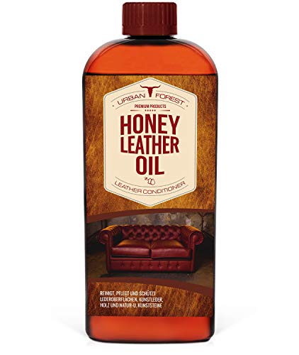 URBAN FOREST Lederöl zur Lederpflege von Sattel- & Zaumzeug I Schützt & pflegt als Lederpflegemittel Sofa Ledercouch Autositze Möbel Schuhe I Premium Leder Conditioner Leder Öl Honey Leather Oil