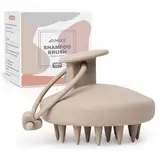 AIMIKE Kopfhaut Massagebürste Shampoo Bürste, 100% Silikon Kopfmassage Bürste, Haarmassagebürsten für Peeling, Ohne Schuppen, Stimuliert das Haarwachstum, Nasstrockener Haar Massagebürste, khaki