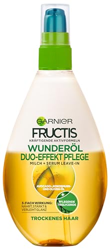 Garnier Duo-Effekt Pflege Oil Repair Haarkur, Intensiv Haaröl zum Sprühen ohne Ausspülen, mit wertvollen Natur-Ölen, für trockenes, strapaziertes Haar, Fructis, 1er Pack - 150ml