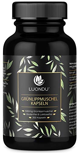 Grünlippmuschel Kapseln hochdosiert: 1500mg Grünlippmuschel Pulver aus Neuseeland pro Tagesdosis - 300 Kapseln I Ohne jegliche Zusatzstoffe + Glycosaminoglykane