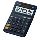 Casio Tischrechner MS-8E, 8-stellig, Währungsumrechnung, Gummifüße, Schnellkorrekturtaste, Solar-/Batteriebetrieb, silber