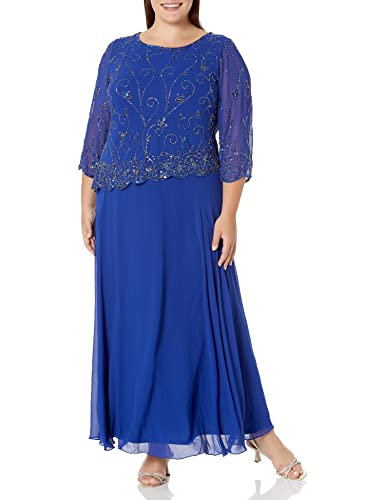 J Kara Damen Mieder mit Perlen besetzt, asymmetrisches Gewand Formales Kleid, Royal Multi, 34