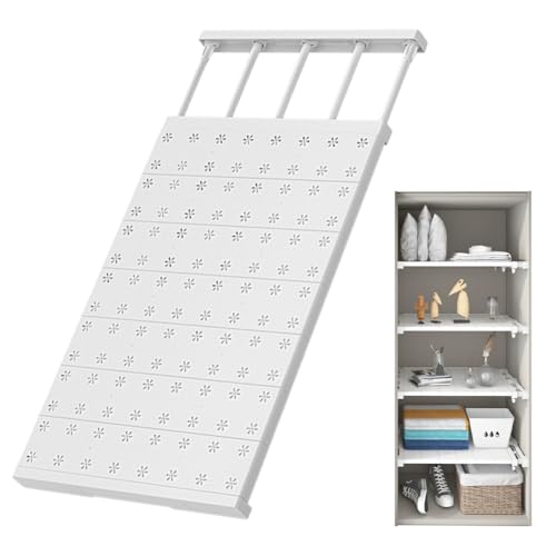 Ruioomeep Einlegeböden Schrank, Regal Ausziehbar, Regaleinsatz für schran, Verstellbares Lagerregal 24cm Weit, Erweiterbares Einlegeböden, Schrankregal, Regaltrenner für Küche, Badezimmer