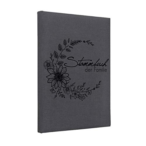 Hochzeitideal, Stammbuch der Familie Serie Boho Leinen dunkelgrau (Motiv3)