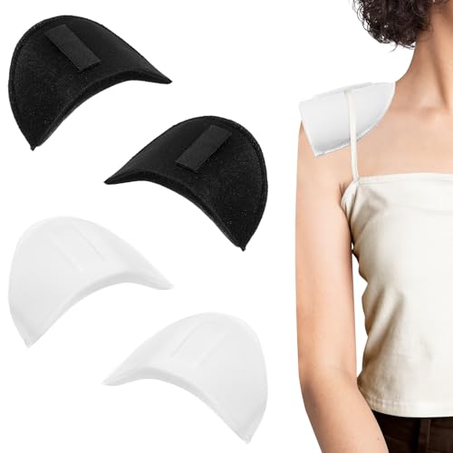 2 Paar Schulterpolster Damen Schulterpolster Ohne Nähen Schulterpolster Mit Klettband Rutschfeste Schulterpolster Schulterpolster Shoulder Pads Schulterpolster Schwamm Nähen Für Nähen Anzüge Blazer