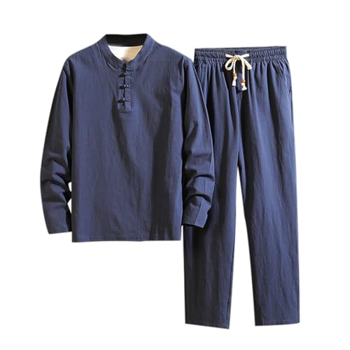 RUMAOZIA Baumwollwäsche Zen Meditation Tai Chi Uniform Männer Chinesische Traditionelle Kleidung Kung Fu Kleidung Atmungsablöser Tops Kampfkunst Set Tang Anzug Kurzarm Hosen