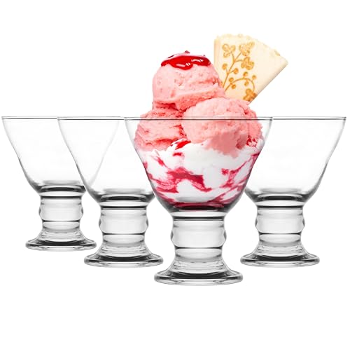 Glasmark KROSNO 1992 Dessertgläser-Set Eisbecher aus Glas 4-er Set 4x200 ml
