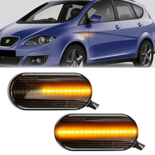 AUTOXBERT 2x LED Blinker Seitenblinker für VW Golf Lupo Passat Polo Sharan Vento, für Ford C-Max Fiesta Focus MK2 Fusion Galaxy, für SEAT Ibiza Cordoba Toledo Leon Skoda Octavia, Schwarz