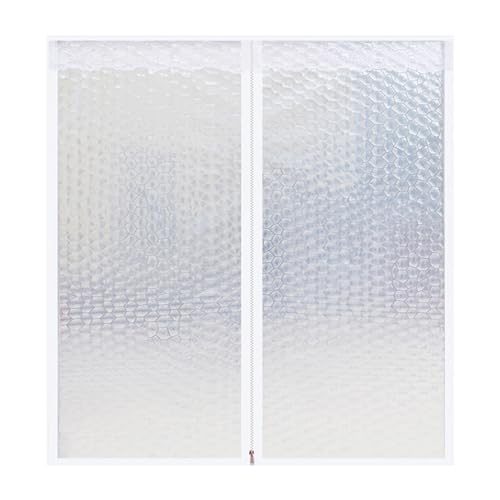 Goowafur Fensterisolierungsset für den Winter | Hitzebeständiges Fenster-Tür-Folien-Isolator-Set mit Reißverschluss,100 x 80 cm große, lichtdurchlässige, wärmeisolierende, reißfeste