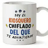 Mugffins Tassen/Becher mit Spruch für ZEITUNGSHÄNDLER - Auf Spanisch - Todos te advirtieron - 11 oz / 330 ml - originelles und lustiges Geschenk Mitarbeiter