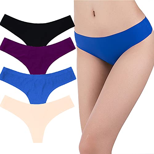 SHEKINI Damen Unterwäsche Unterhosen Nahtloser Slip Tanga Unsichtbarer Tief Sitzender String Pack 4/6