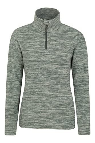 Mountain Warehouse Snowdon Melange Fleece-Pullover Damen - dünner, Warmer Winter-Pullover aus Fleece für Damen zum Laufen, Wandern, Joggen und für Sport und Outdoor Khaki 34