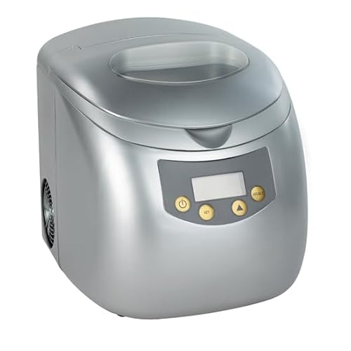 Syntrox Eiswürfelmaschine Jaento | Maschine für Eiswürfel | Eiswürfelbereiter, 3 Liter Wassertank, 15 kg pro Tag, 300 Watt Leistung, Edelstahl