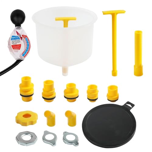 Kühlmittel Flush Kit - Kühler Flush 16 Stücke Automobil verwenden Trichter Spill Proof Oil Trichter | Automobilwerkzeug, Kühlerfülltrichterkit, Kühlmittelspülung mit Tester für Autos, Lastwagen