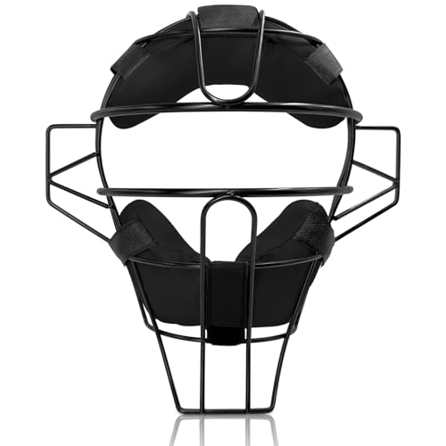 LeapBeast Softball-Gesichtsschutz, Baseball-Kopfschutzmaske, Verstellbare Softball Catchers Gear, Strapazierfähiger und Sicherer Fielder-Kopfschutz - Weitem Sichtfeld（Schwarz）