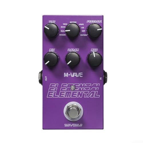 Delay and Reverb Gitarren-Bass-Effektpedal, digitales Delay-Pedal, Element-Pedal für M-vave 9 verschiedene Gitarreneffekt-Unterstützung für TAP