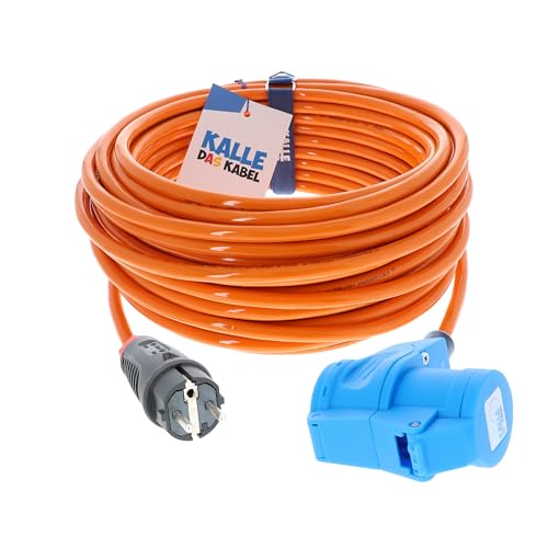 CEE Adapterleitung Kalle Blue Extreme Signal SCHUKO auf CEE Winkelkupplung 3G 2,5mm² 5 Meter