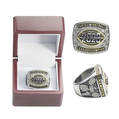 HYKJSHED 2023 Fantasy Football Ring Championship Ring FFL Champions Ring Souvenir Fan Geschenk Vatertag Sammlerstücke