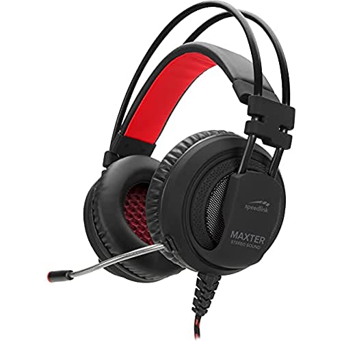 Speedlink MAXTER Stereo Headset - Gaming Headset mit flexiblen Mikrofon, Kabelfernbedienung, für PS4, schwarz