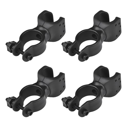 4 Stück Halterungen für Gehstöcke, Krückenhalter, Stockhalterung, Gehstockständer, Rollstuhl Zubehör für 2.5 Bis 3.5 cm Rohr, 360° Drehung Stockhalter für Drive Rollator, Mobilitätsroller, Fahrrad