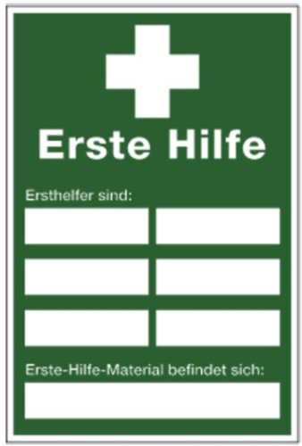 LEMAX® Aushang, Erste Hilfe - Ersthelfer Kunststoff 200x300mm