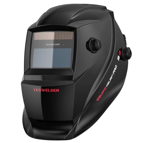 YESWELDER Wahre Farbe Schweißhelm 1/1/1/1 Optische Klarheit Solarbetriebene Schweißmaske Automatischer Verdunkelung Breiter Schatten 4/9-13 Schweißhelm für TIG MIG ARC