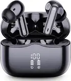 Bluetooth Kopfhörer, 2025 In Ear Kopfhörer Kabellos Bluetooth 5.4 Tiefer Bass mit 4 ENC Noise Cancelling Mic, 40Std Kabellose Kopfhörer Hi-Fi Stereo IP7 Wasserdicht Ohrhörer USB-C LED-Anzeige Schwarz