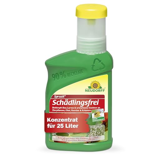 Neudorff Spruzit Schädlingsfrei – Konzentrat bekämpft Schädlinge wie Buchsbaumzünsler, Blattläuse, Thripse an Zierpflanzen, Gemüse, Kräutern, 250 ml