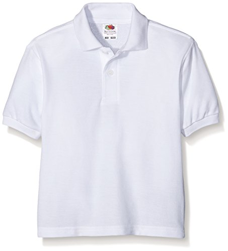 Fruit of the Loom Mädchen Boys Polo Shortsleeve Short, Weiß (White), Herstellergröße: 14/15 años (164 cm)