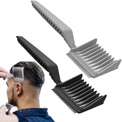 GZNB 2 Stück Haarschneidekamm,Herren Bart Kamm,Tragbare Gebogene Positionierung Kamm Barbier Schneiden Kamm Fade Kamm Professional Hair Styling Tools