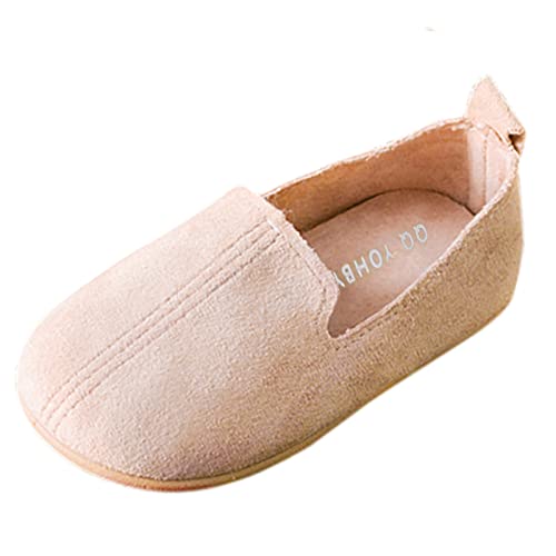 OBiQuzz Badeschuhe 31 Mädchen solide beiläufige Baby-Schuhe Mode Pricness einzelne Baby-Schuhe Turnschuhe Kinder Junge (Beige, 27)