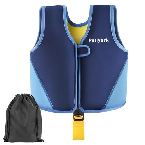 Petiyark Verstellbare Schwimmweste Kinder, Neopren Schwimmhilfe für Kinder, Leicht und komfortabel, Schwimmtraining Unterstützen, Geeignet für Jungen und Mädchen im Alter von 3-6 Jahren - Blau, M